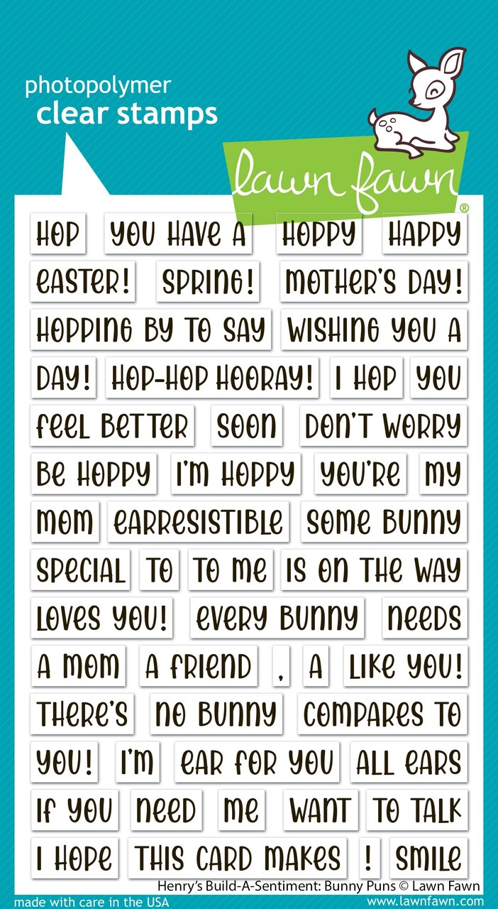 Lawn Fawn Clear Stamps 3"X2"-Henry's Build-A-Sentiment: Bunny Puns